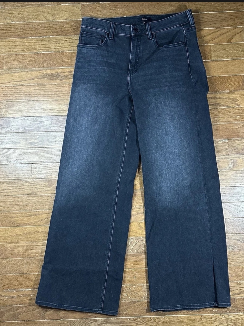 Quince BELLA Relaxed Wide-Leg Jeans in Dark Blue 30 x 32